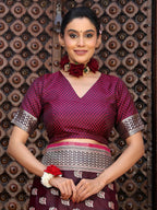 Shree Shyam Fashion Purple Silk Saree - Distacart