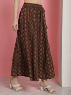 TAG 7 Floral Printed Flared Pure Cotton Ethnic Palazzos