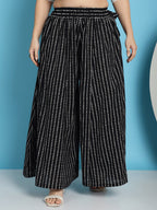 TAG 7 Geometric Printed Pure Cotton Flared Ethnic Palazzo