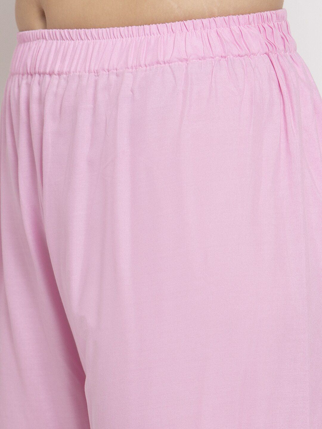TAG 7 Women Pink Solid Flared Palazzos
