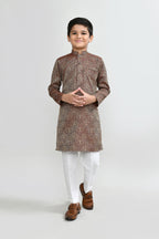 Joban Fashion Imported Jacquard Maroon Kurta With Straight Fit Pant