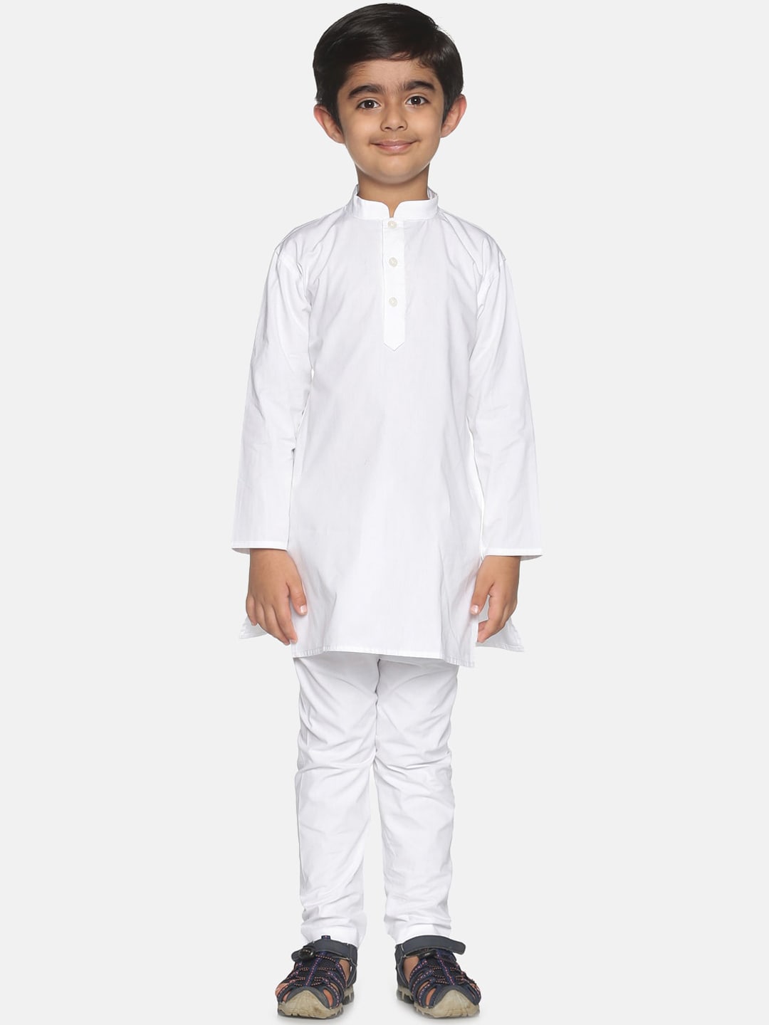 Sethukrishna Boys White Pure Cotton Kurta with Pyjamas