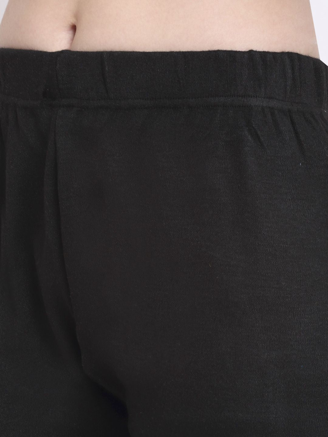 TAG 7 Women Pack Of 2 Peach & Black Solid Ankle-Length Leggings