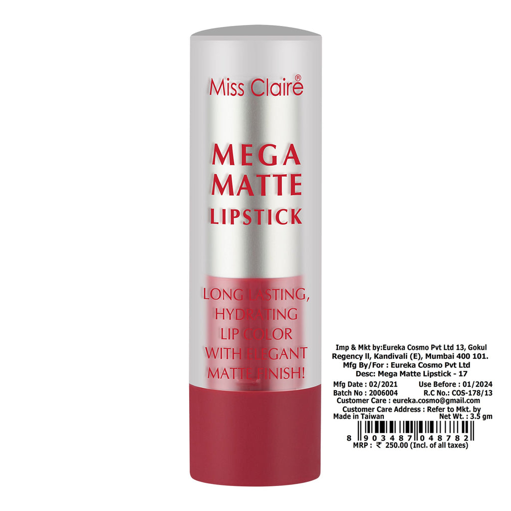Miss Claire Mega Matte Lipstick - 17 - Distacart