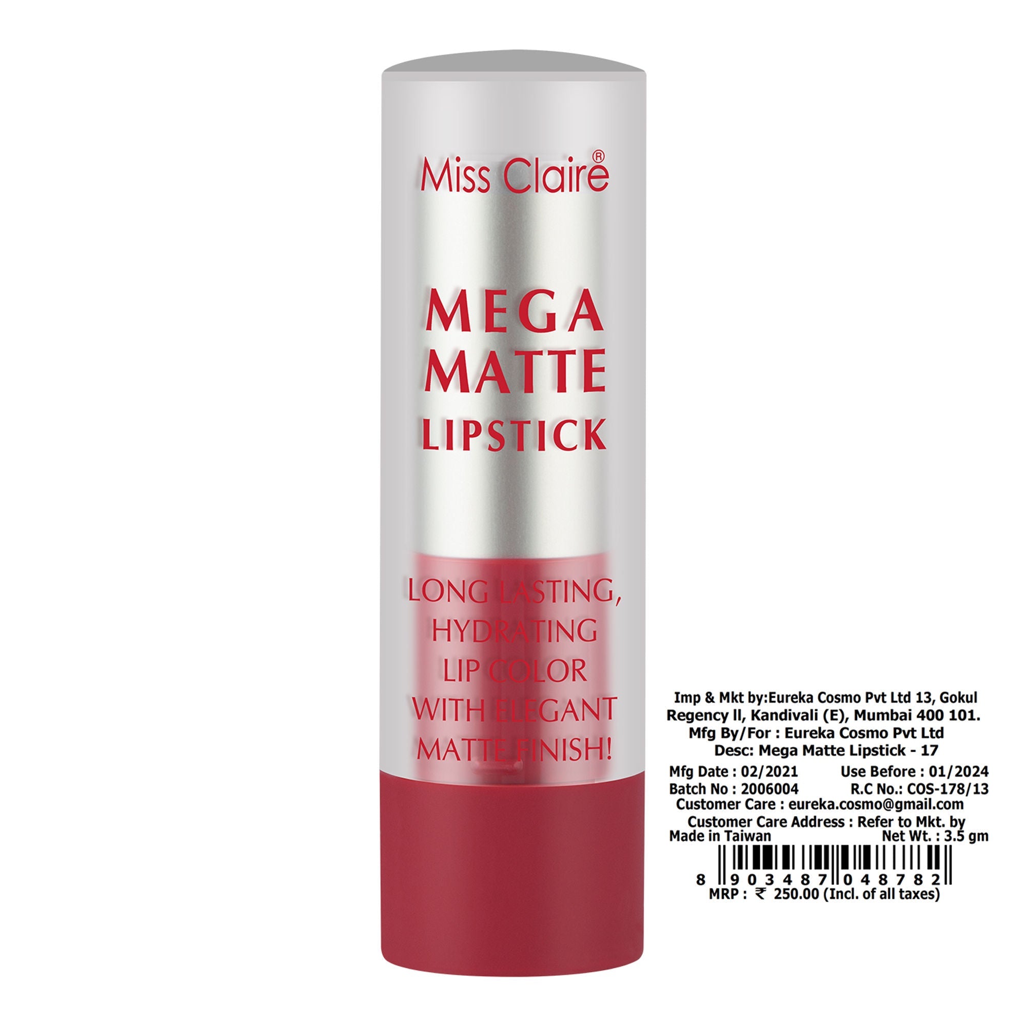 Miss Claire Mega Matte Lipstick - 17 - Distacart