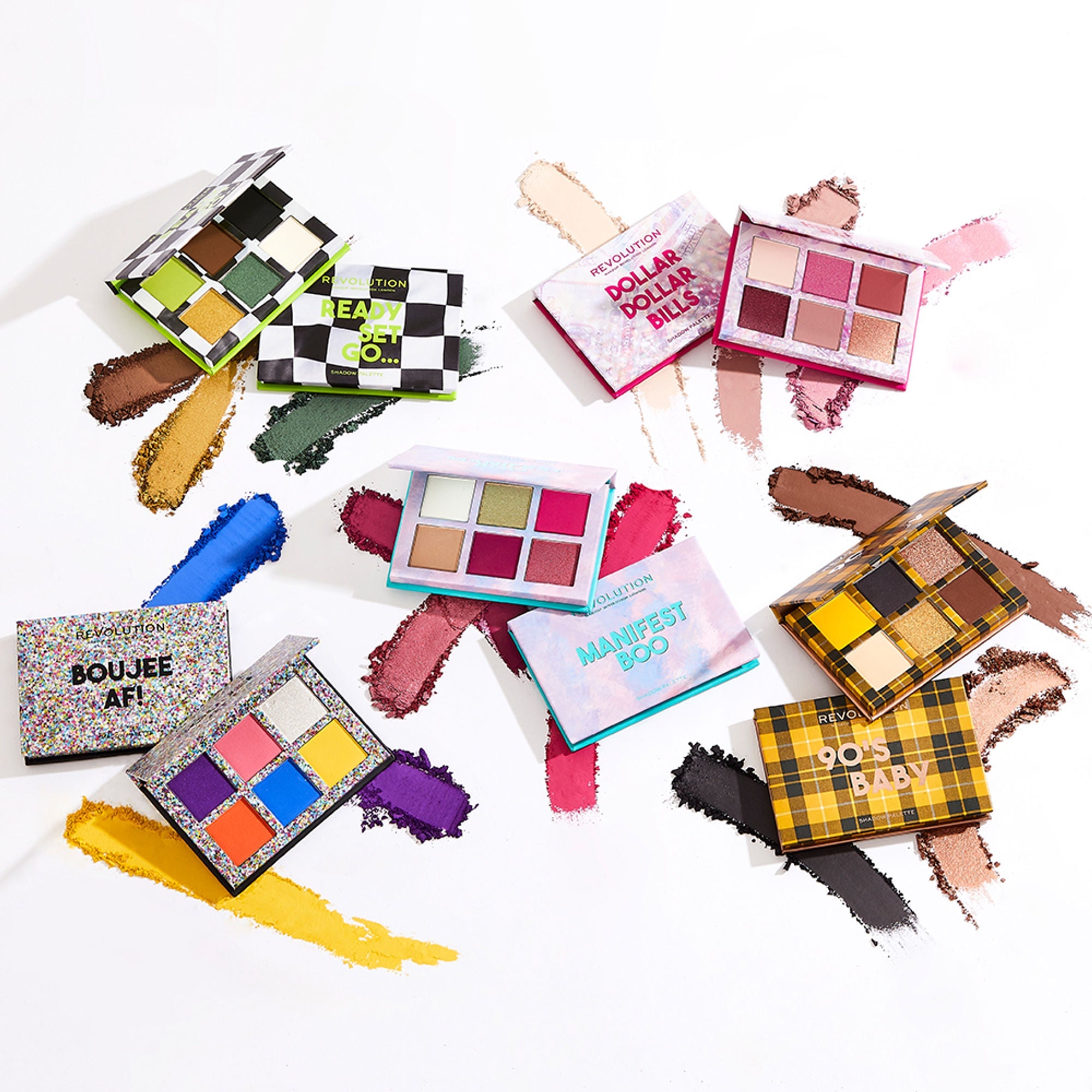Makeup Revolution Power Eyeshadow Palette 90's Baby - Ready Set Go - Distacart