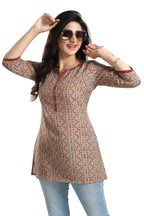Snehal Creations Magical Mustard Rayon Short Kurti Tunic Top - Distacart