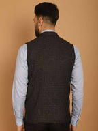 Even Apparels Pure Wool Nehru Jacket - Black