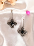 Shoshaa Silver Plated Floral Drop Earrings - Distacart