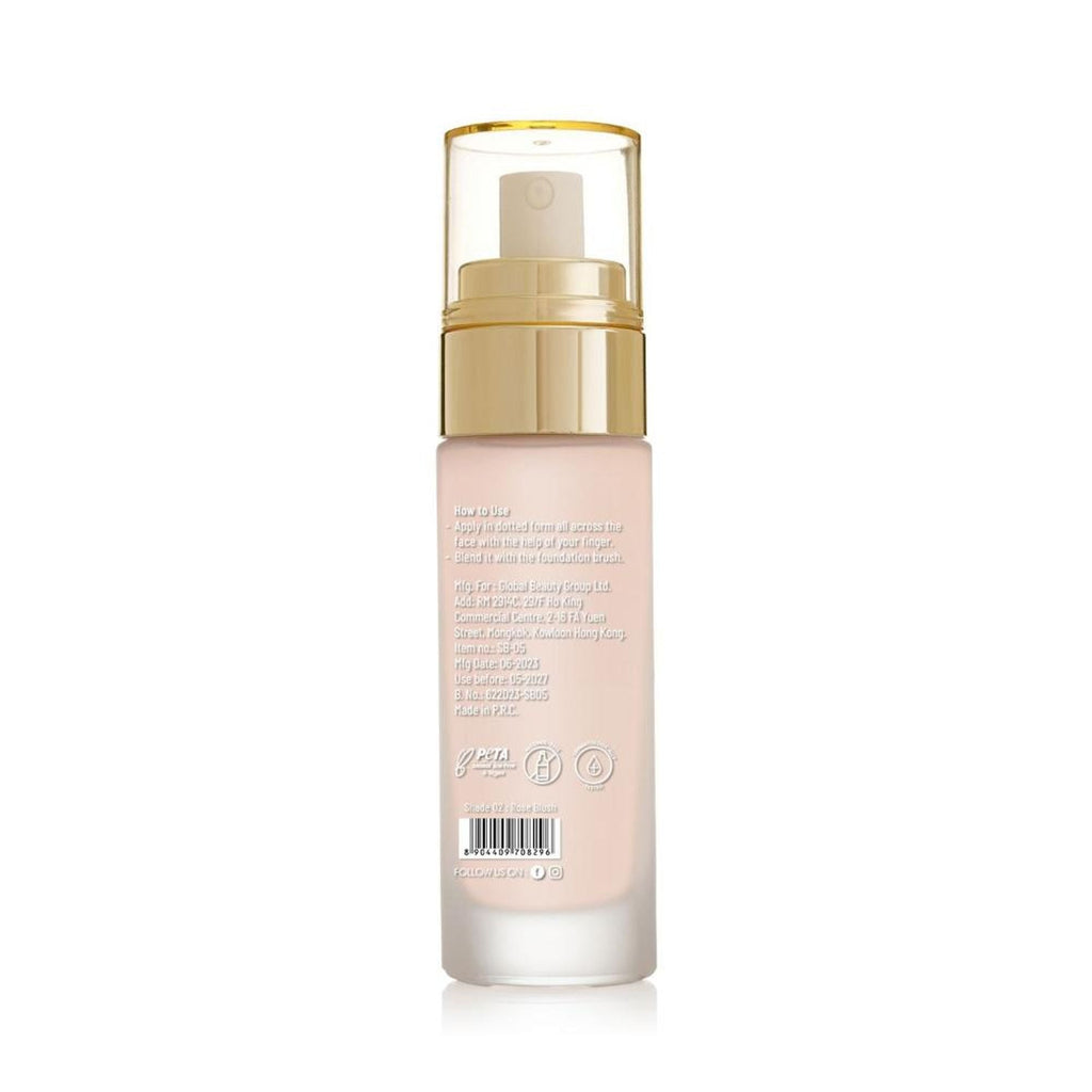 Swiss Beauty High Performance Foundation With Vitamin C & Niacinamide Light-Weight - 02 Rose Blush - Distacart