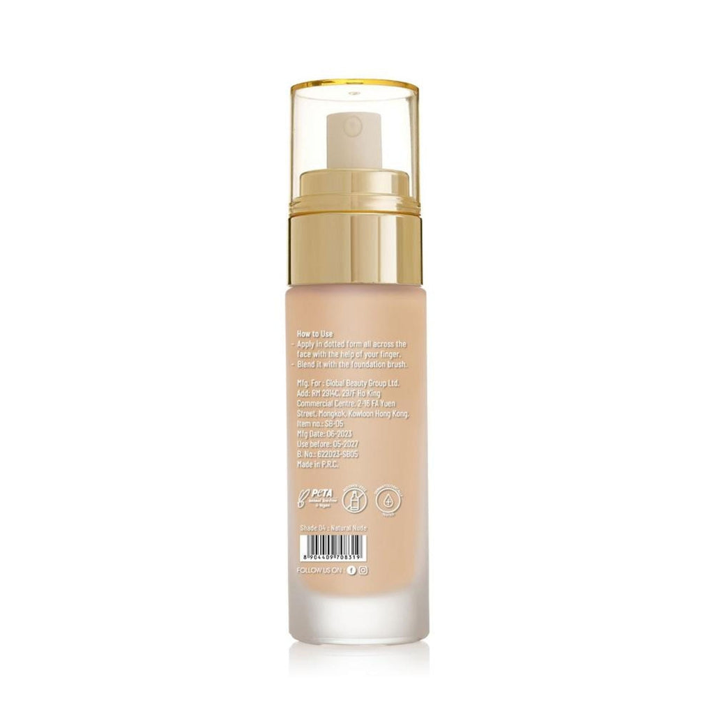 Swiss Beauty High Performance Foundation With Vitamin C & Niacinamide Light-Weight - 04 Natural Nude - Distacart