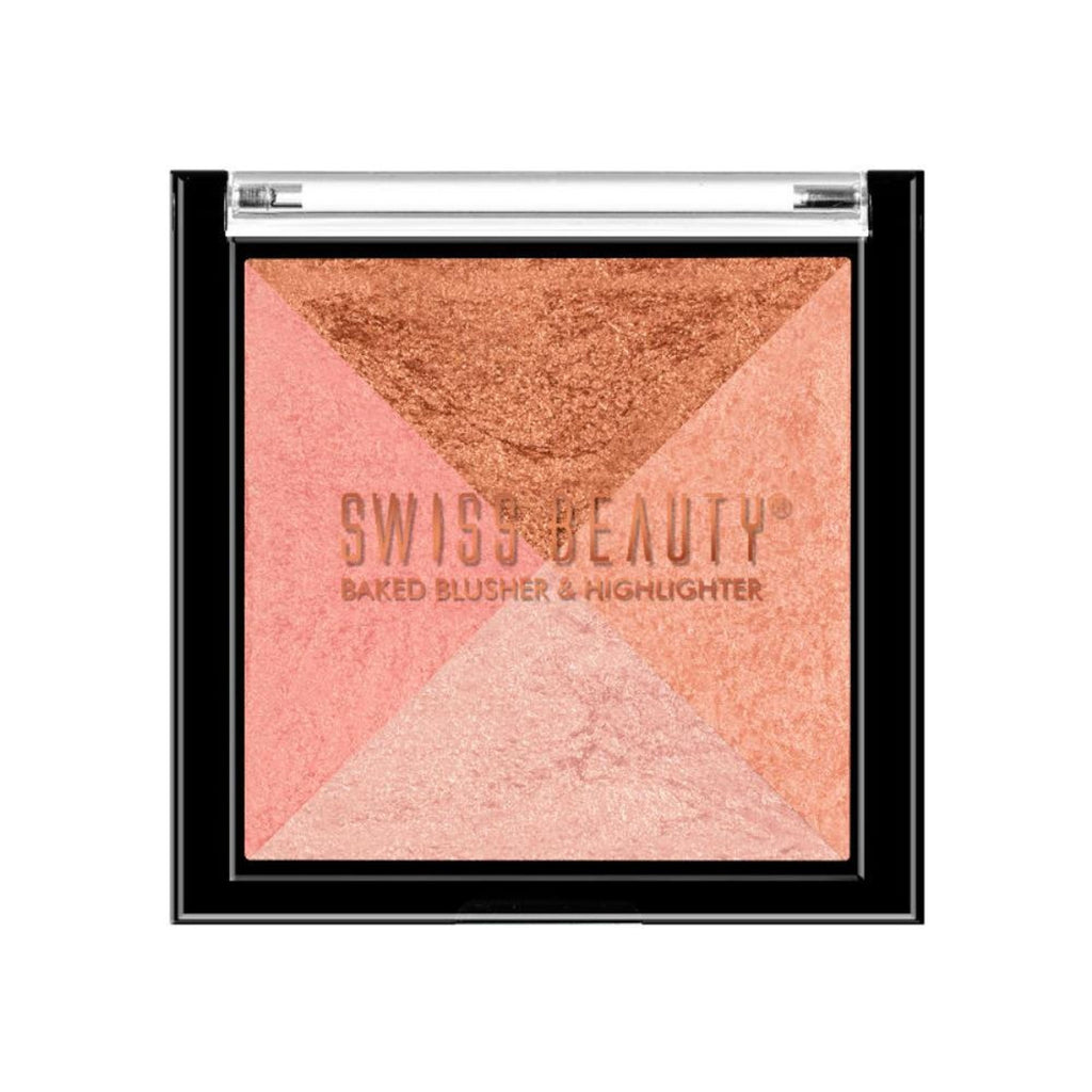 Swiss Beauty Baked Blusher & Highlighter - 01 - Distacart