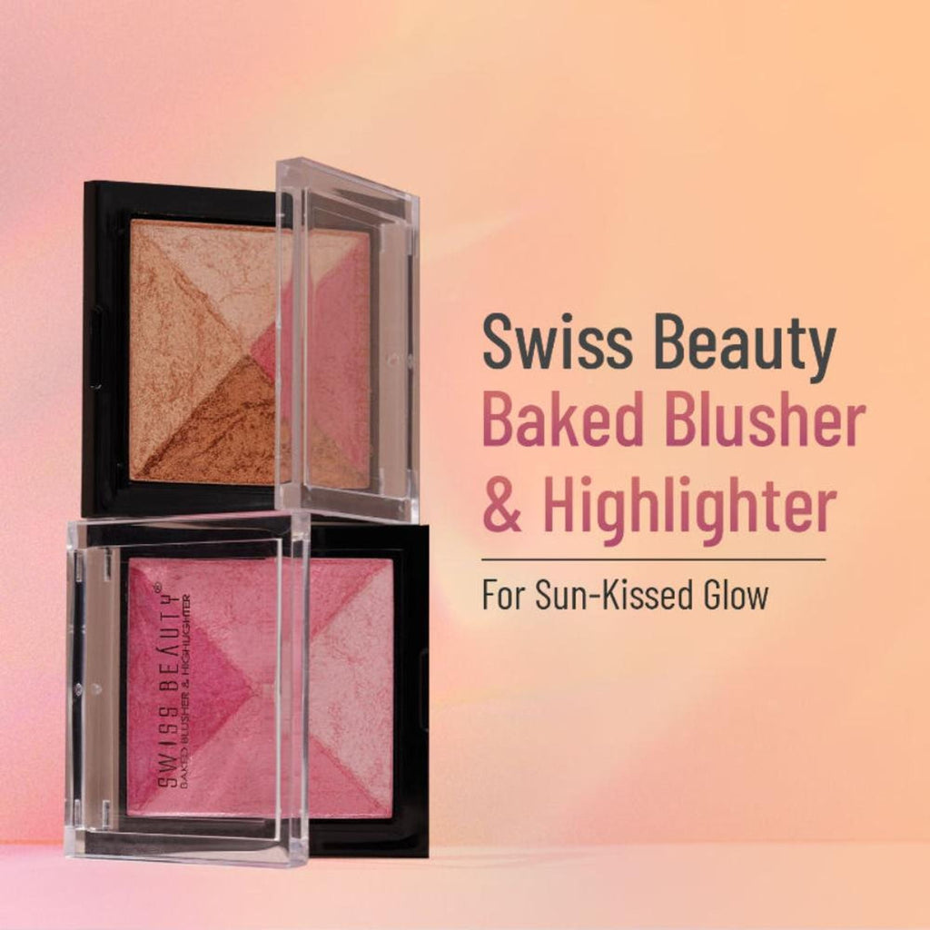 Swiss Beauty Baked Blusher & Highlighter - 03 - Distacart