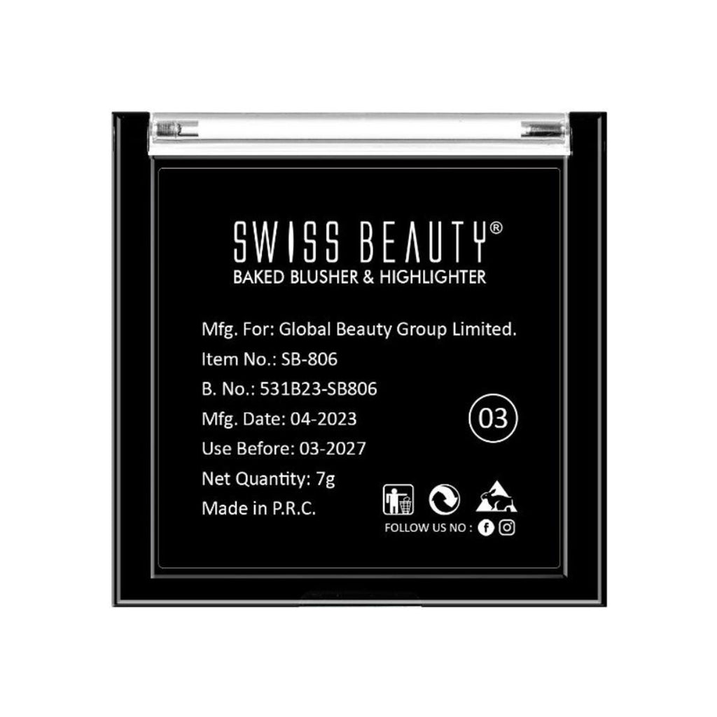 Swiss Beauty Baked Blusher & Highlighter - 03 - Distacart