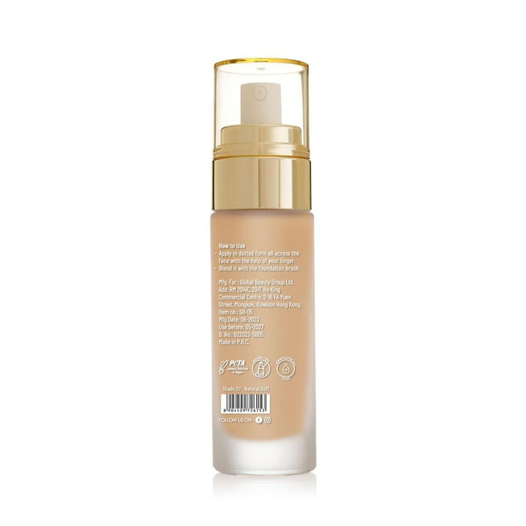 Swiss Beauty High Performance Foundation With Vitamin C & Niacinamide Light-Weight - 07 Natural Buff - Distacart