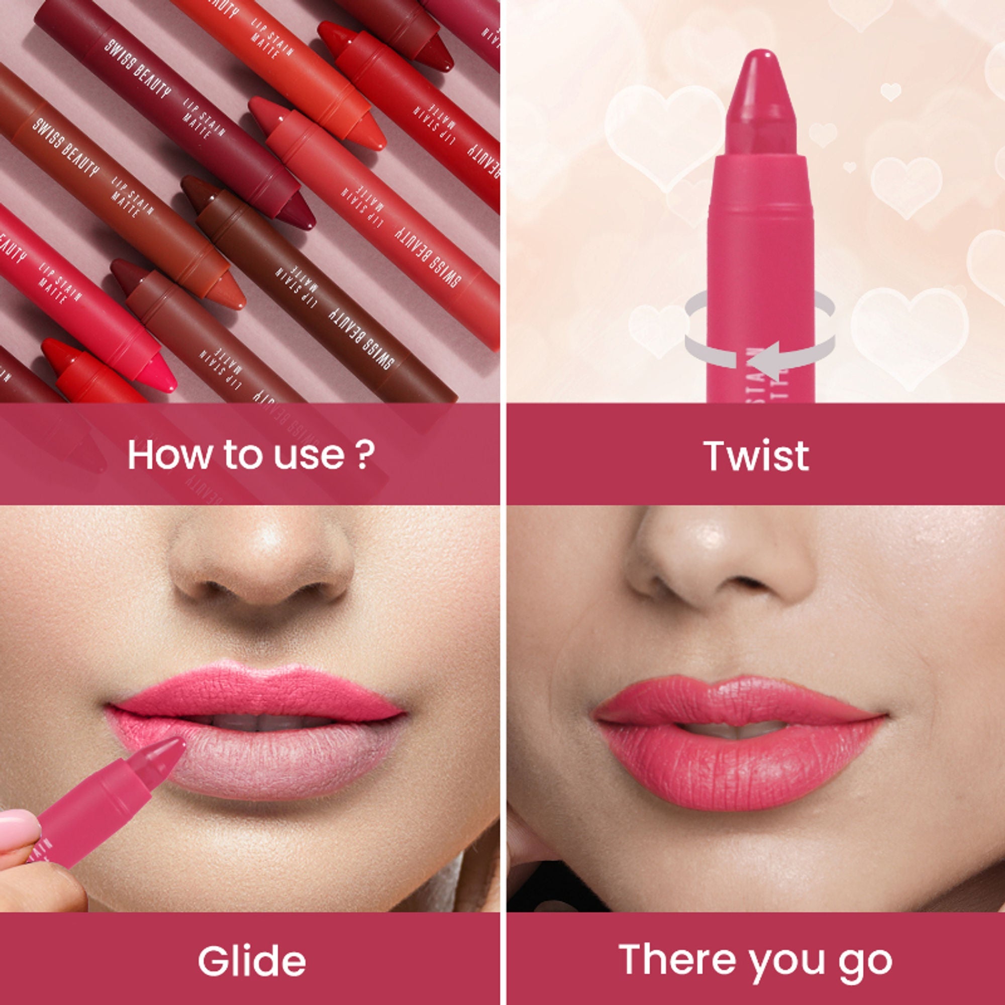 Swiss Beauty Lip Stain Matte Lipstick - 203 Hazlenut - Distacart