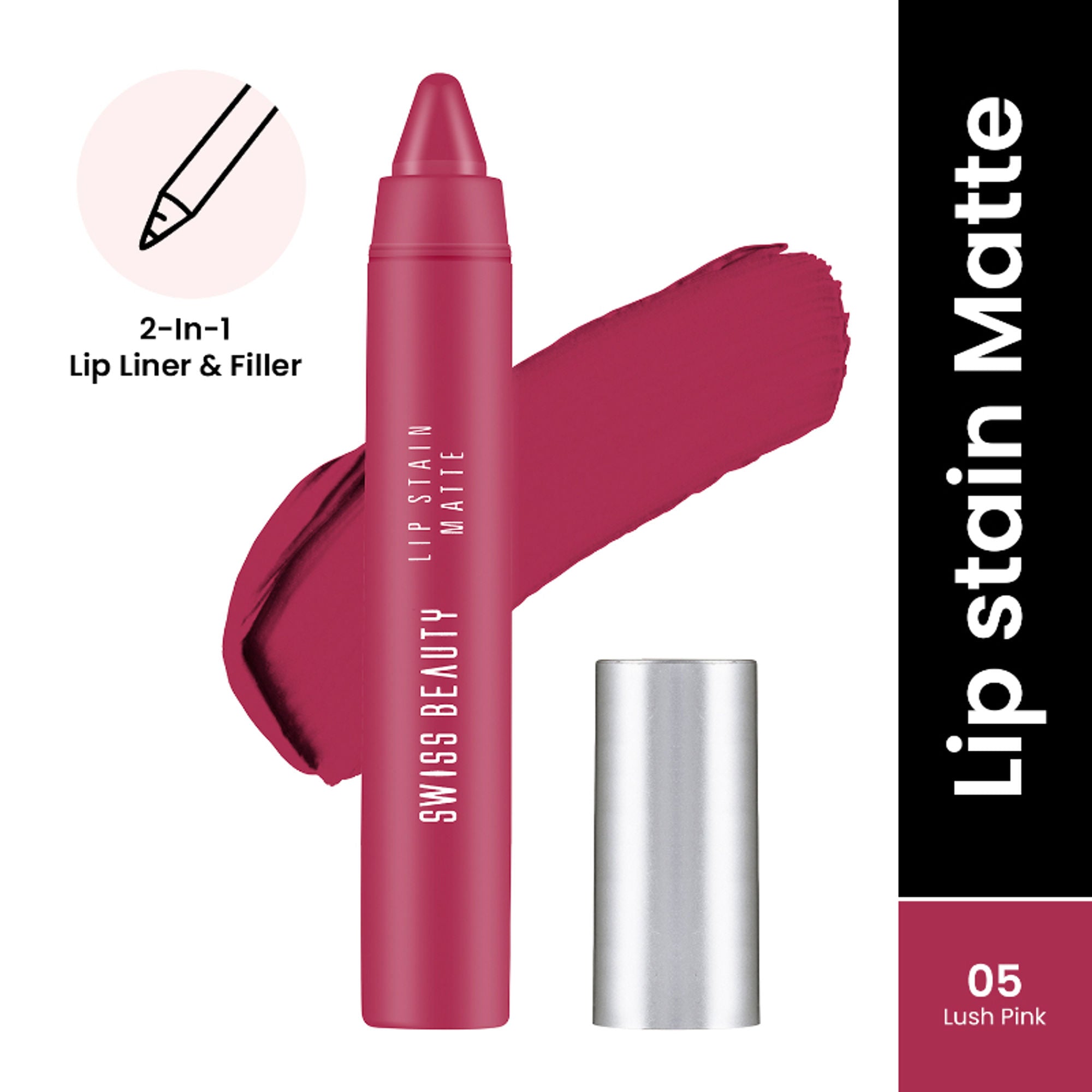 Swiss Beauty Lip Stain Matte Lipstick - 205 Lush Pink