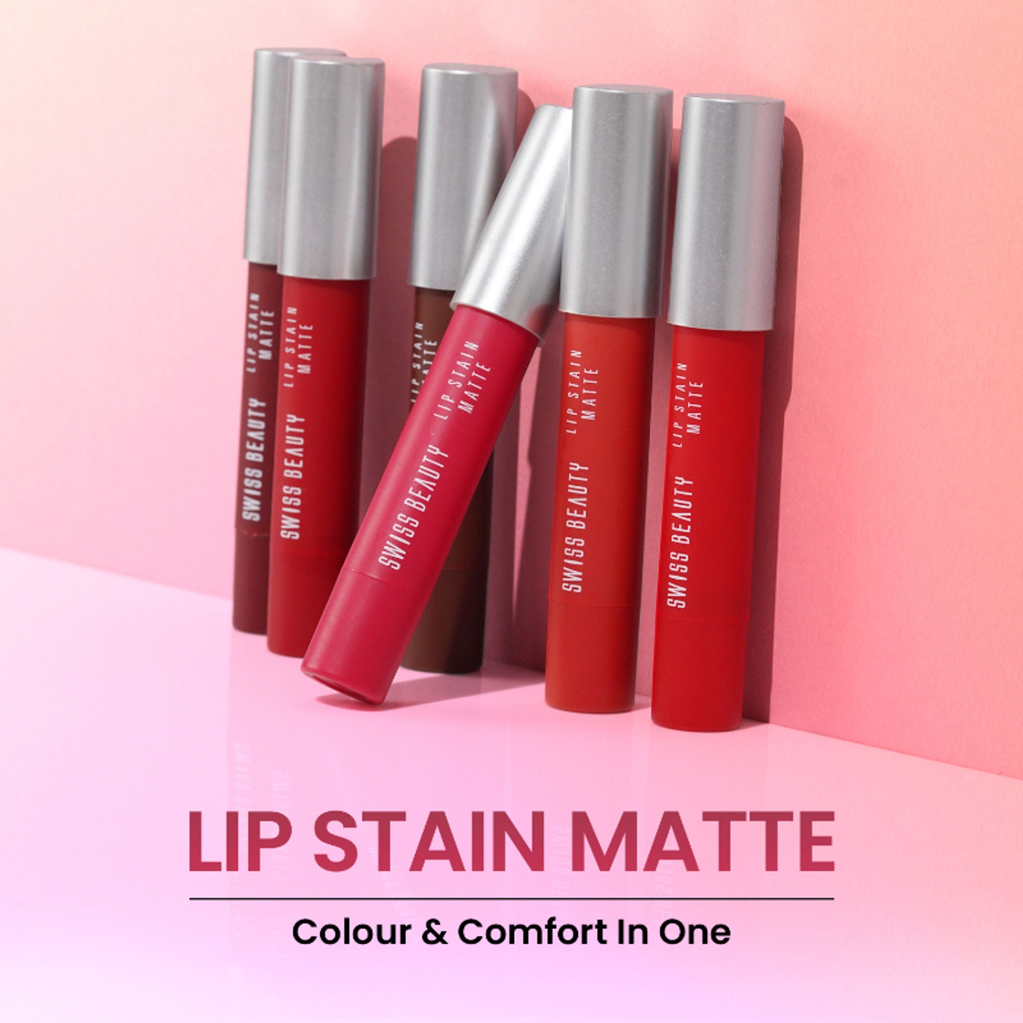Swiss Beauty Lip Stain Matte Lipstick - 205 Lush Pink - Distacart