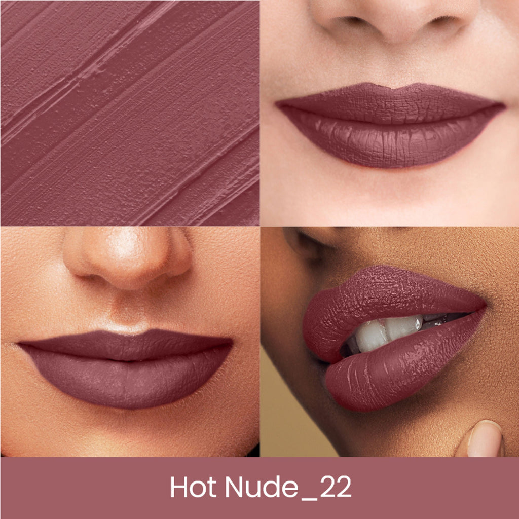 Swiss Beauty Lip Stain Matte Lipstick - 222 Hot Nude - Distacart