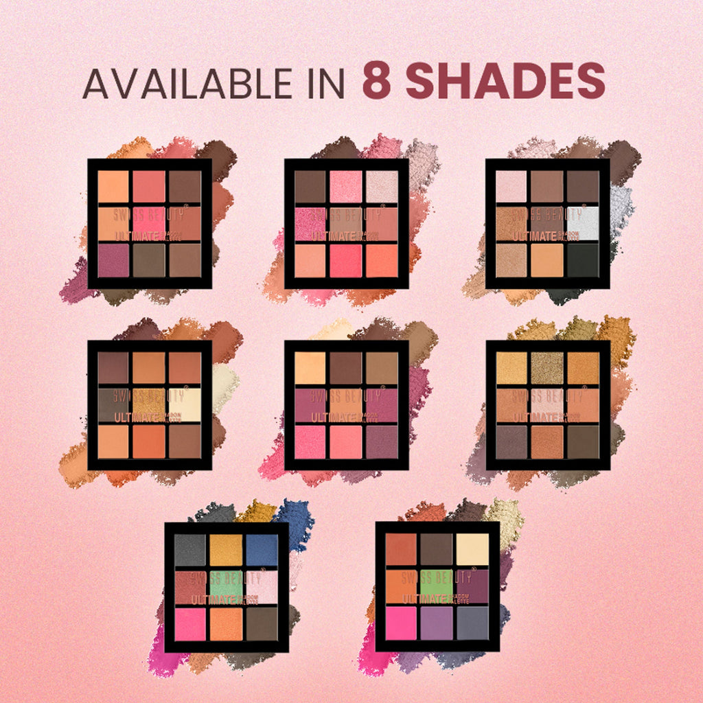 Swiss Beauty Ultimate 9 Pigmented Colors Eyeshadow Palette - 8 - Distacart