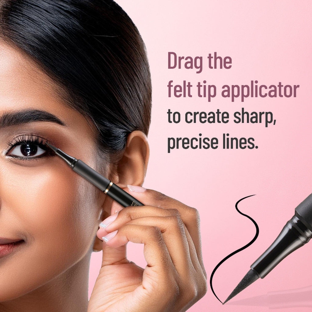 Swiss Beauty Bold Felt Tip Eyeliner - Jet Black - Distacart