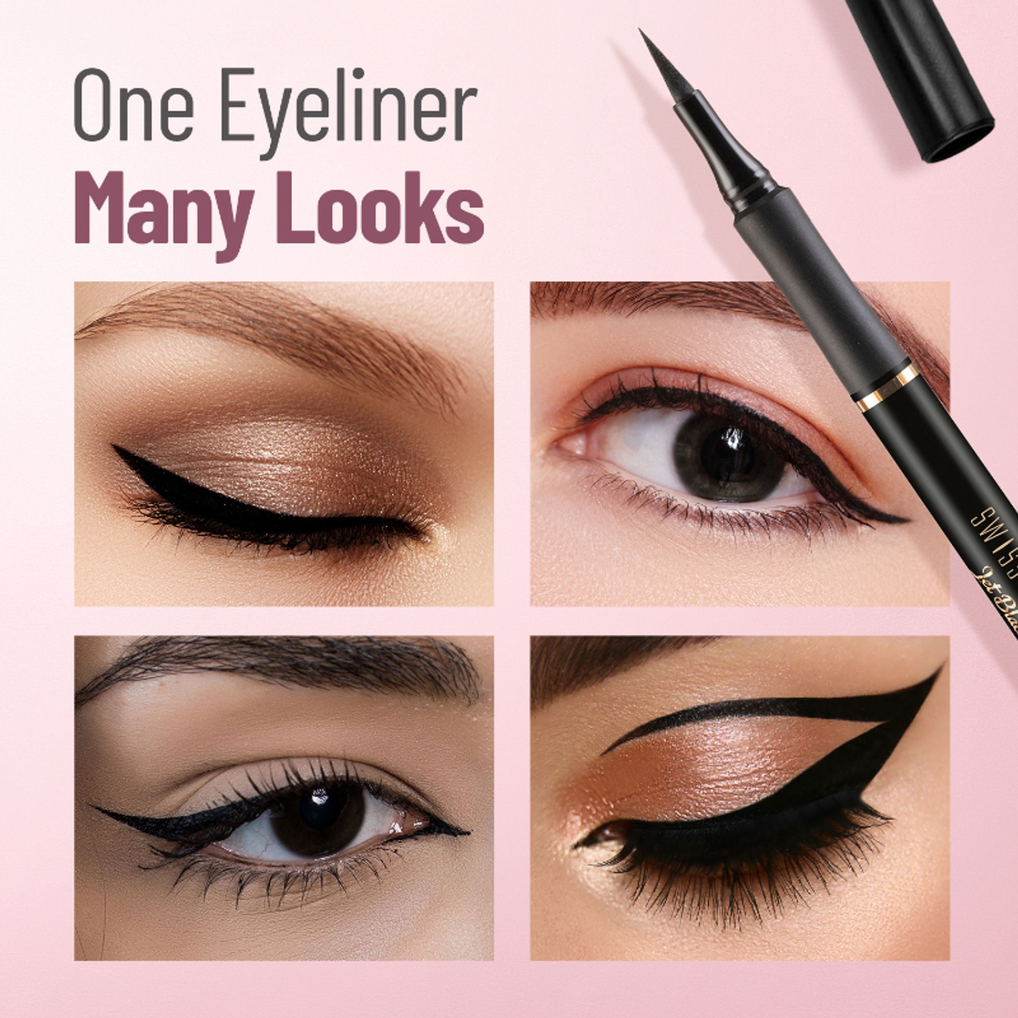 Swiss Beauty Bold Felt Tip Eyeliner - Jet Black - Distacart