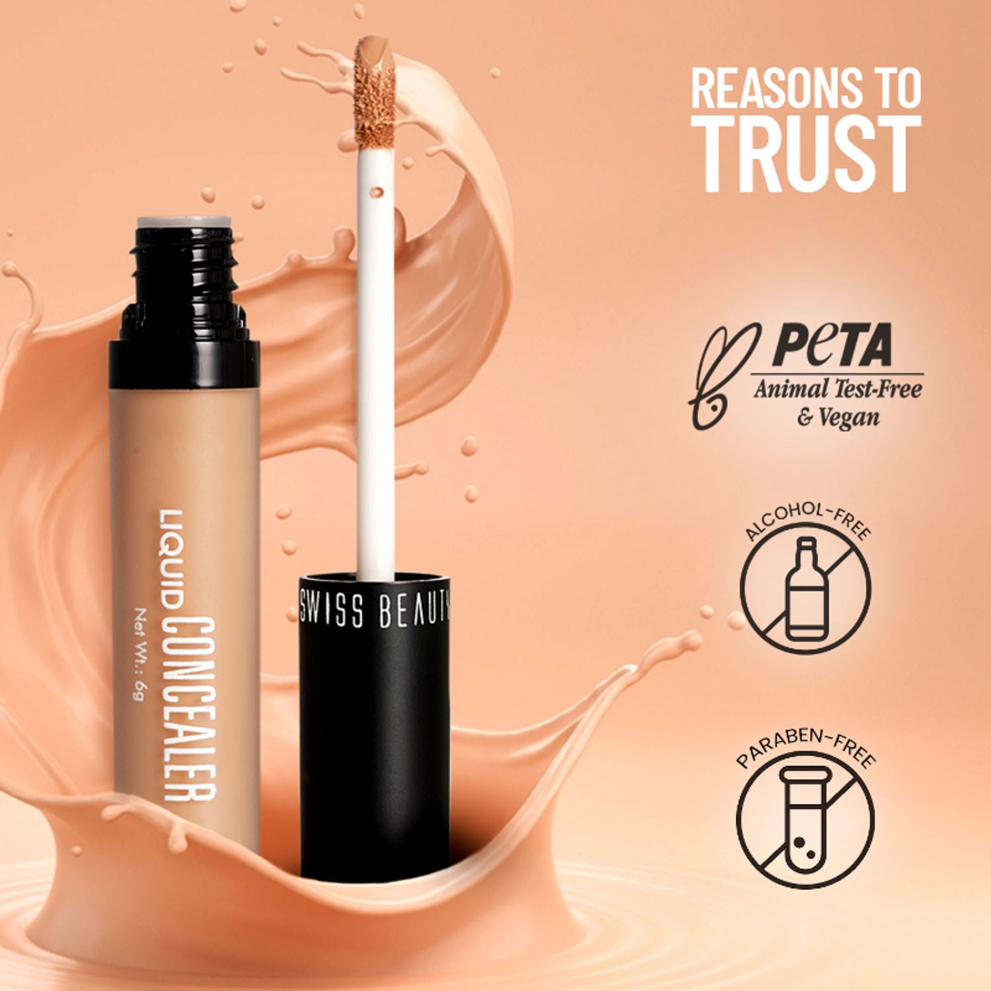 Swiss beauty Full Coverage Liquid Concealer With Jojoba Oil - 12 Natural - Distacart