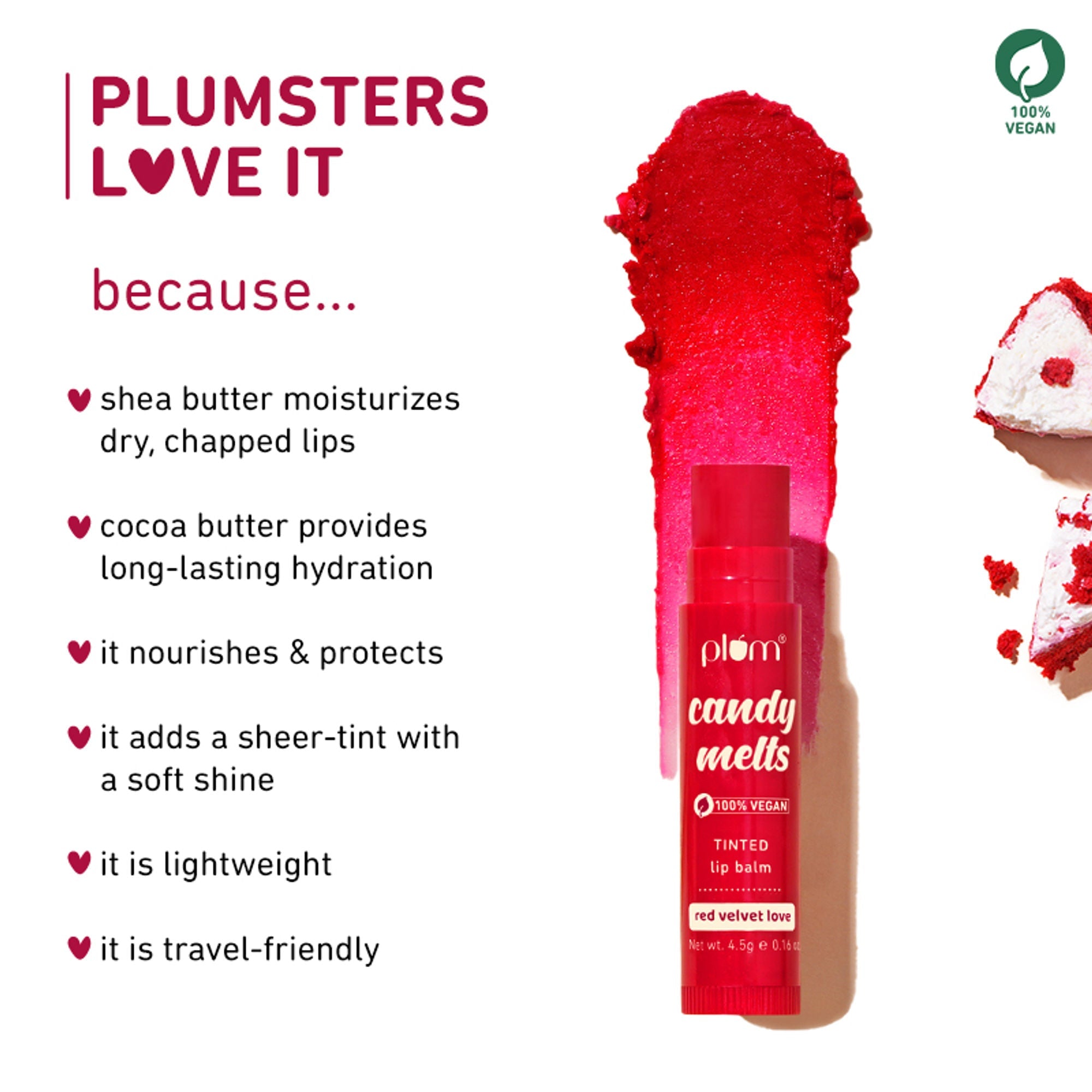 Plum Candy Melts Tinted Lip Balm - Red Velvet Love - Distacart