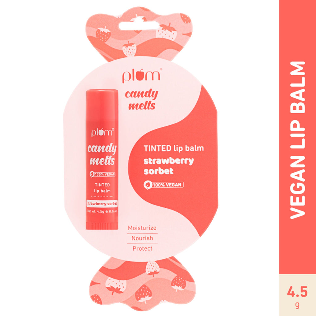 Plum Candy Melts Tinted Lip Balm - Strawberry Sorbet - Strawberry Sorbet Tinted