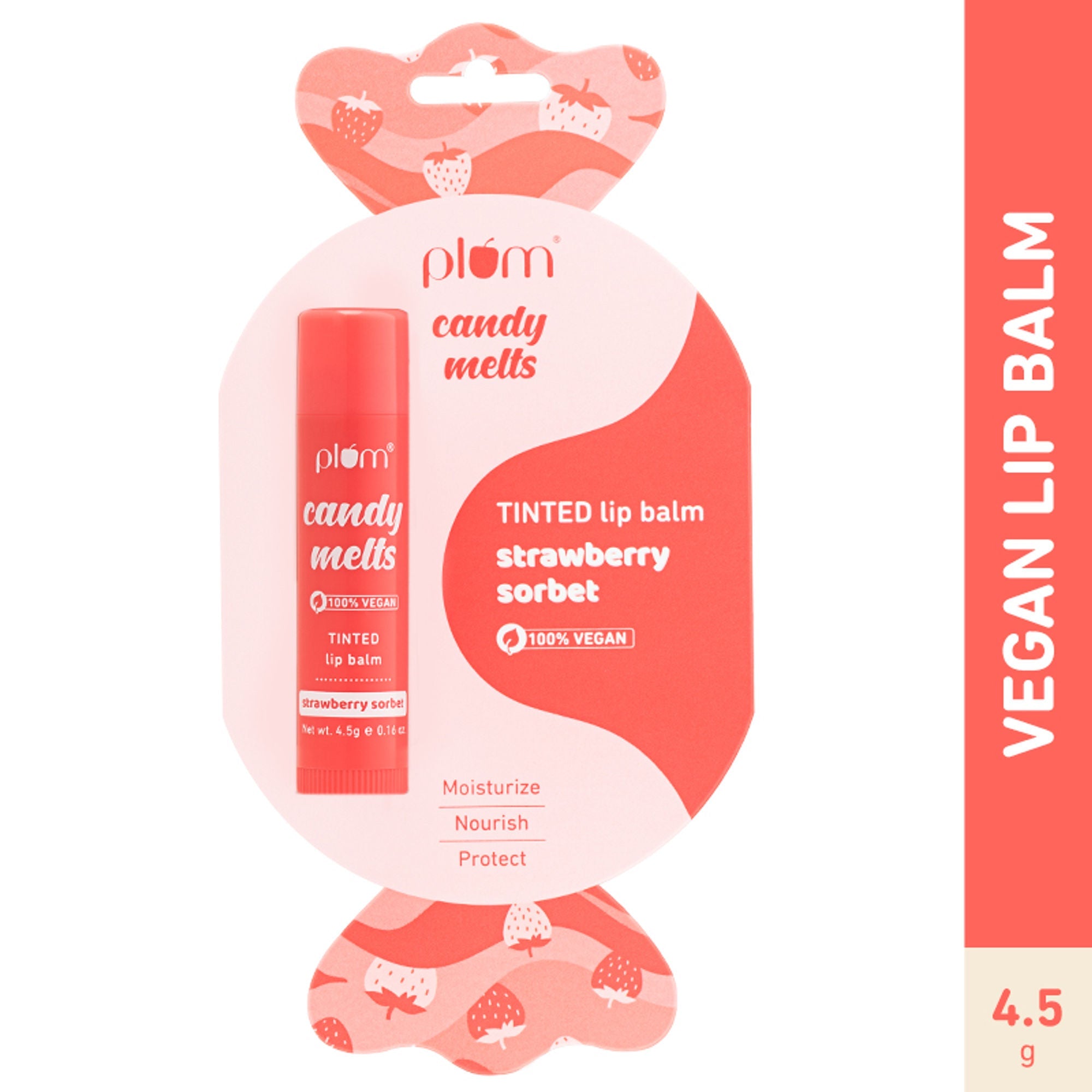 Plum Candy Melts Tinted Lip Balm - Strawberry Sorbet - Strawberry Sorbet Tinted