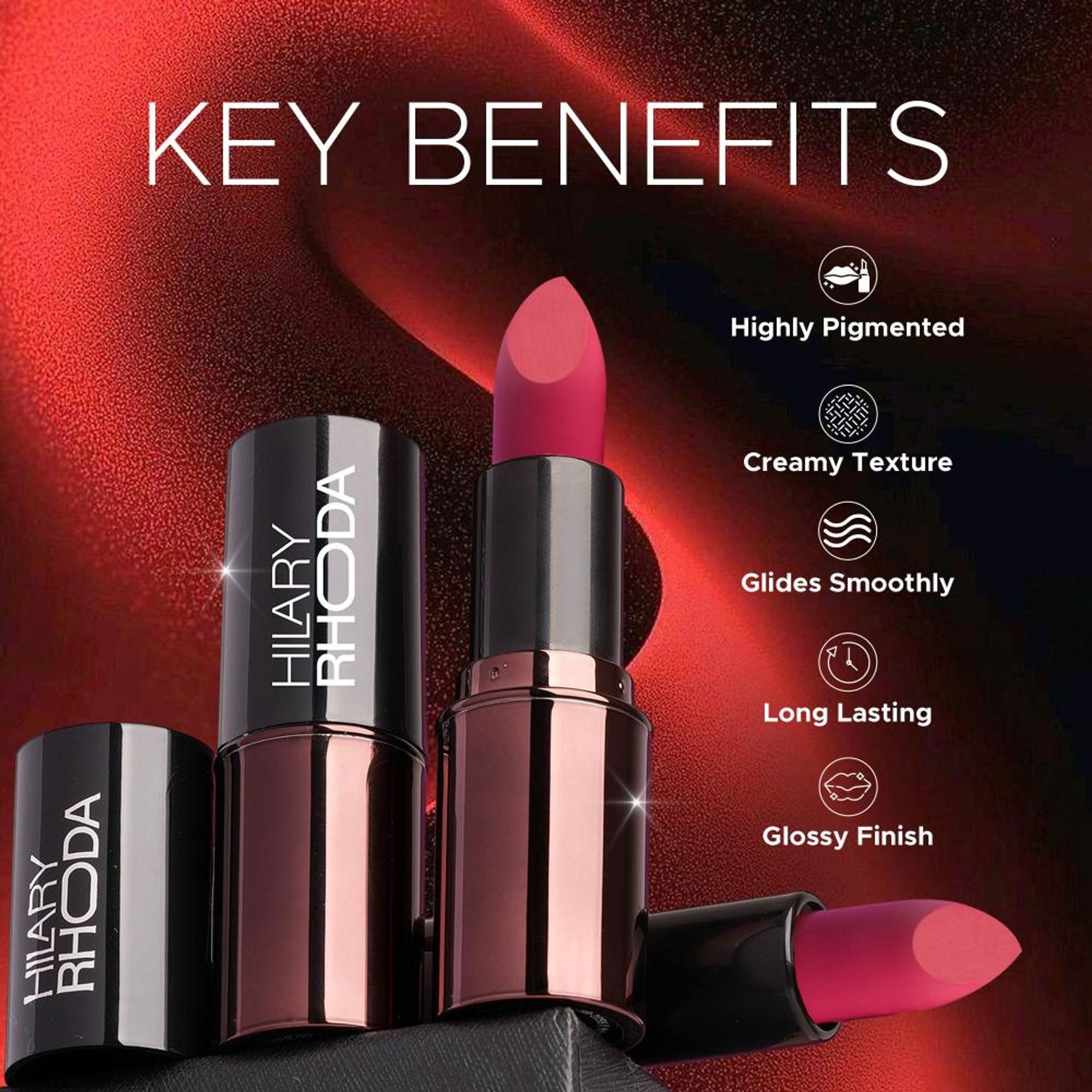 Hilary Rhoda Creamy Touch Lipstick - Raspberry 08 - Distacart