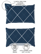 Story@home Arena Blue & Grey Geometric Printed 180 TC Queen Bedsheet & 2 Pillow Covers - Distacart