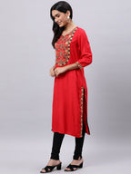 Souchii Women Ethnic Motifs Yoke Design Mirror Work Kurta - Distacart