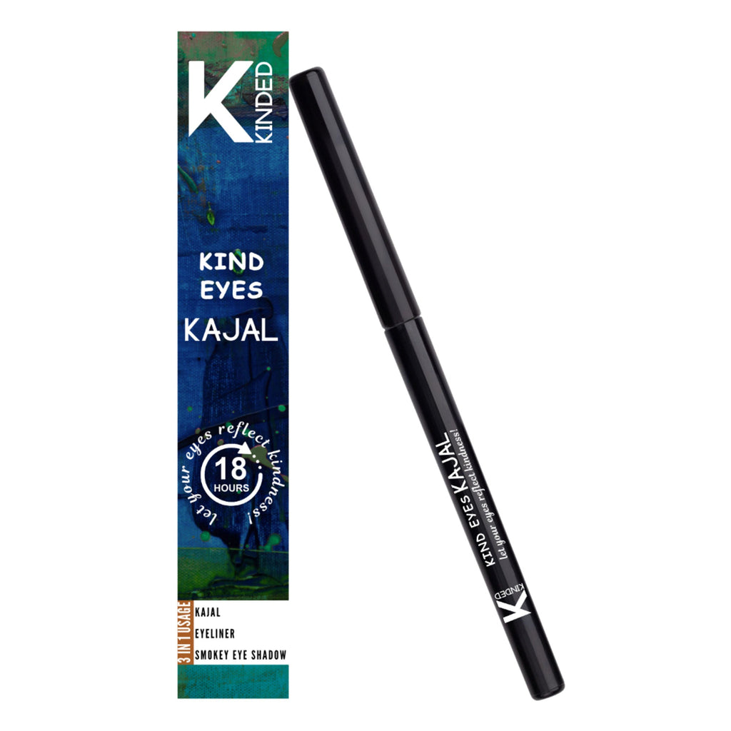 kinded kind eyes kajal 3 in 1 kohl kajal eye liner smokey eye shadow 01 boundless black