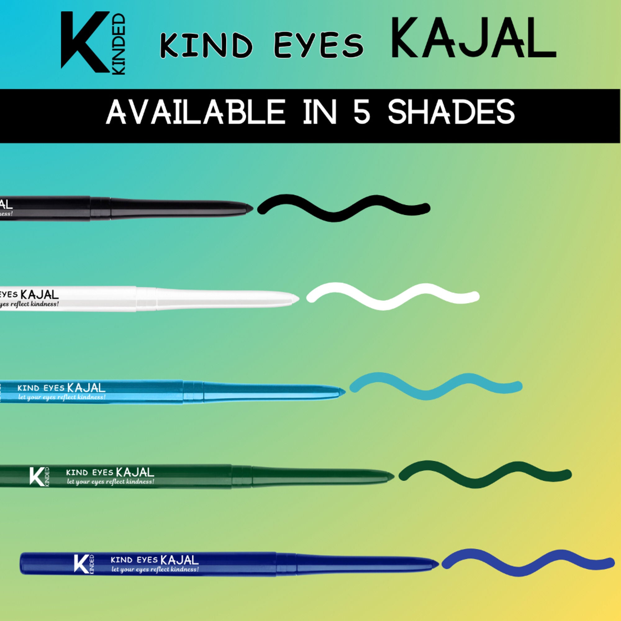kinded kind eyes kajal 3 in 1 kohl kajal eye liner smokey eye shadow 01 boundless black