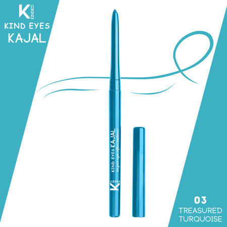 KINDED Kind Eyes Kajal 3 In 1 Kohl Kajal Eye Liner Smokey Eye Shadow - 03 Treasured Turquoise