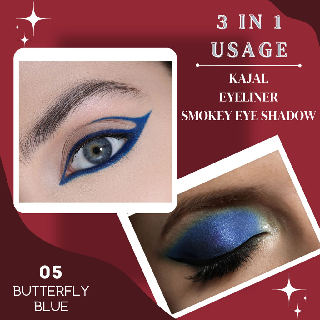 kinded kind eyes kajal 3 in 1 kohl kajal eye liner smokey eye shadow 05 butterfly blue