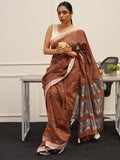Tikhi Imli Rust Abstract Woven Design Zari Saree - Distacart