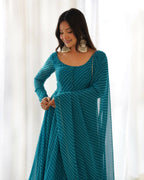 Lehenga Mart Designer Anarkali Suit With Kurta, Pant, Dupatta For Women-Rama - Distacart