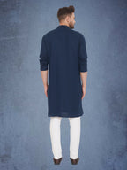 Even Apparels Men's Pure Cotton Blue Kurta