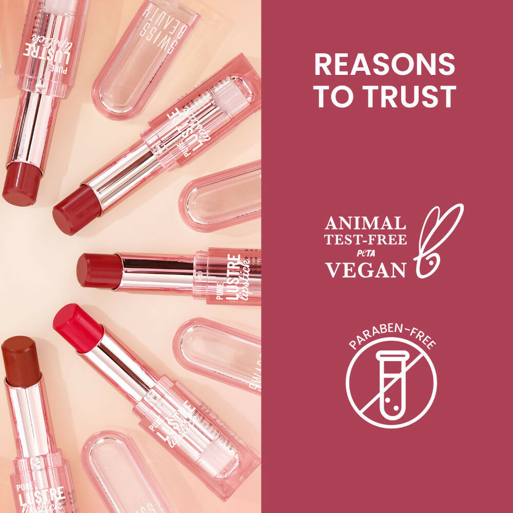 Swiss Beauty High Shine Finish Smooth Glide Pure Lustre Lipstick - 6 Just Peachy