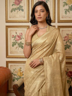 Shree Shyam Fashion Cream Tissue Silk Saree - Distacart