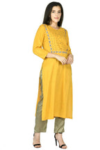 Joban Fashion Mustard Cotton Rayon Kurta Set