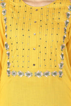 Joban Fashion Mustard Cotton Rayon Kurta Set