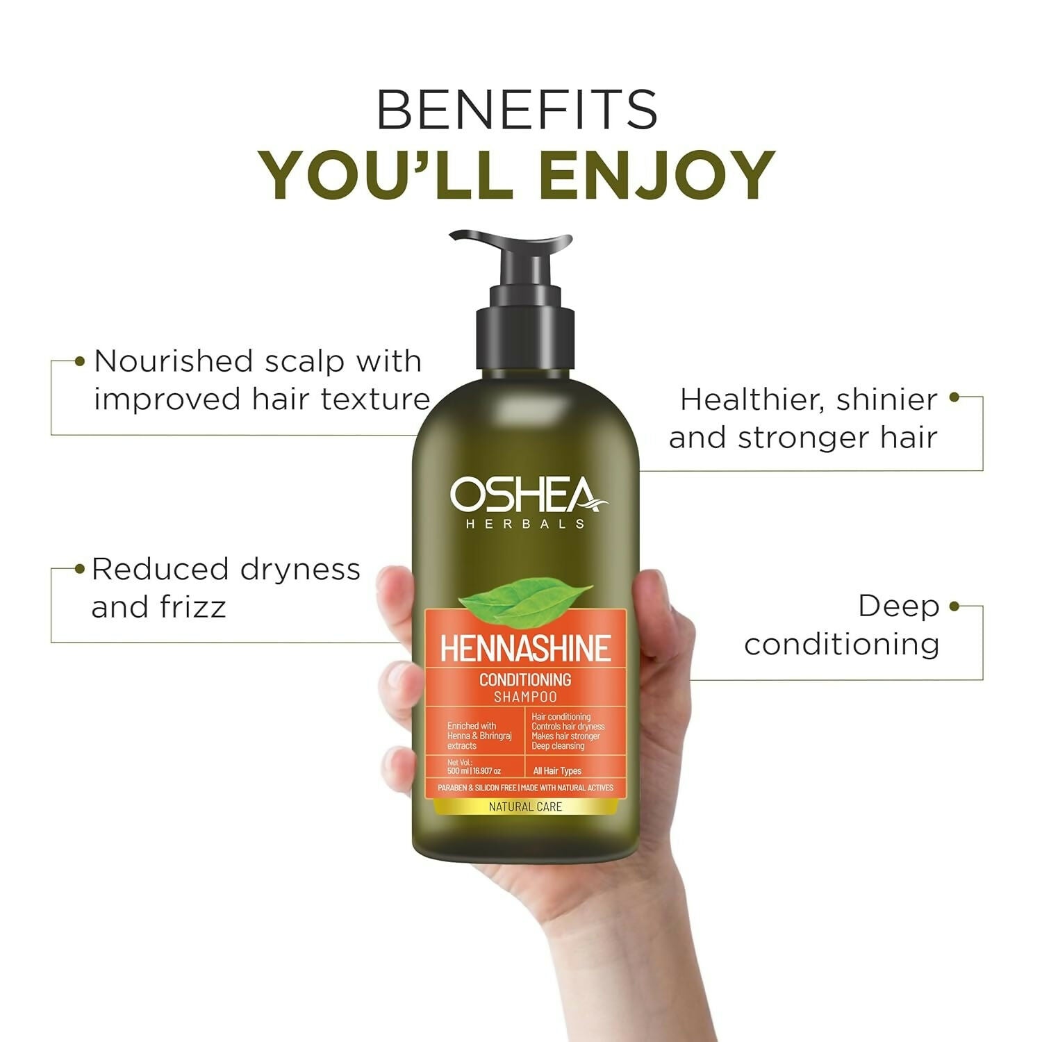 Oshea Herbals Heenashine Conditioning Shampoo Controls Dryness & Makes Hair Stronger