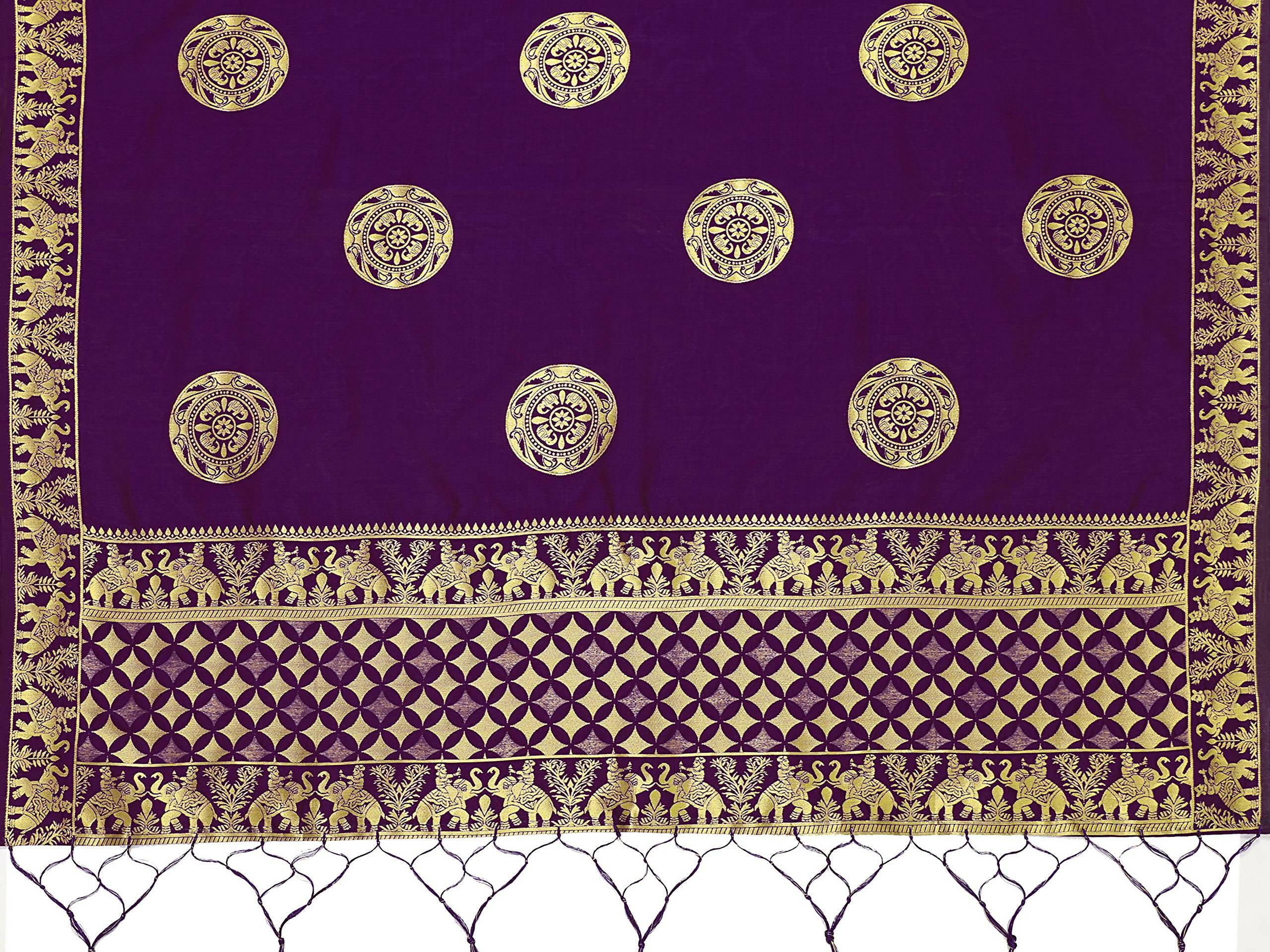 Mimosa Women's Animal Print Art Silk Purple Dupatta - Distacart