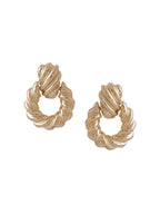 NVR Women Gold Toned Circular Drop Earrings - Distacart
