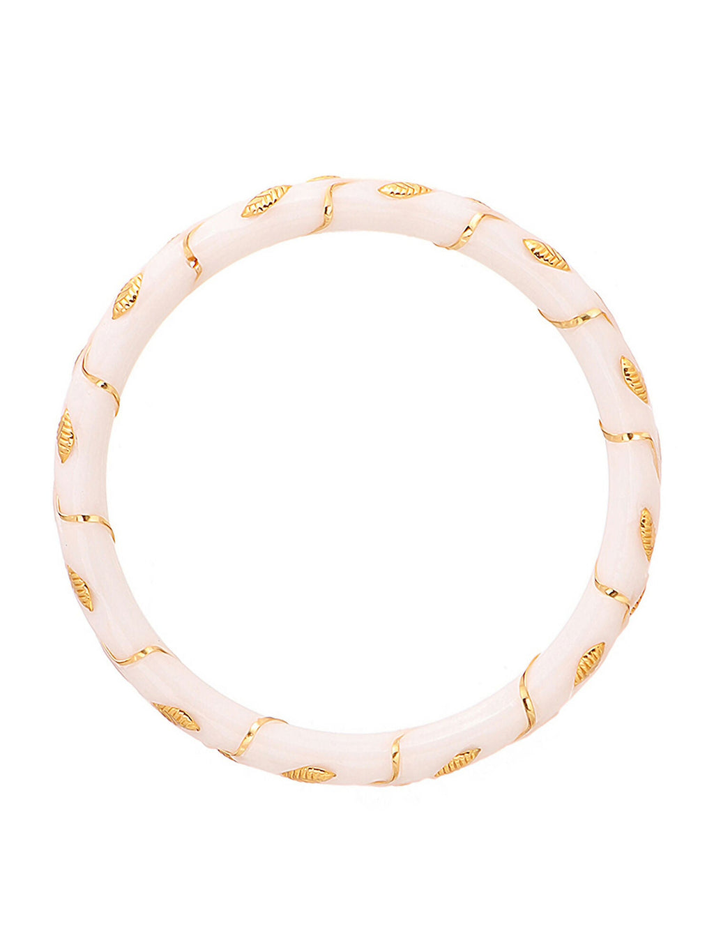 Ruby Raang White Traditional Bangle