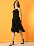 Myshka Women's Black Solid Party Dress - Distacart