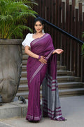 Beatitude Magenta Cotton Handloom Saree